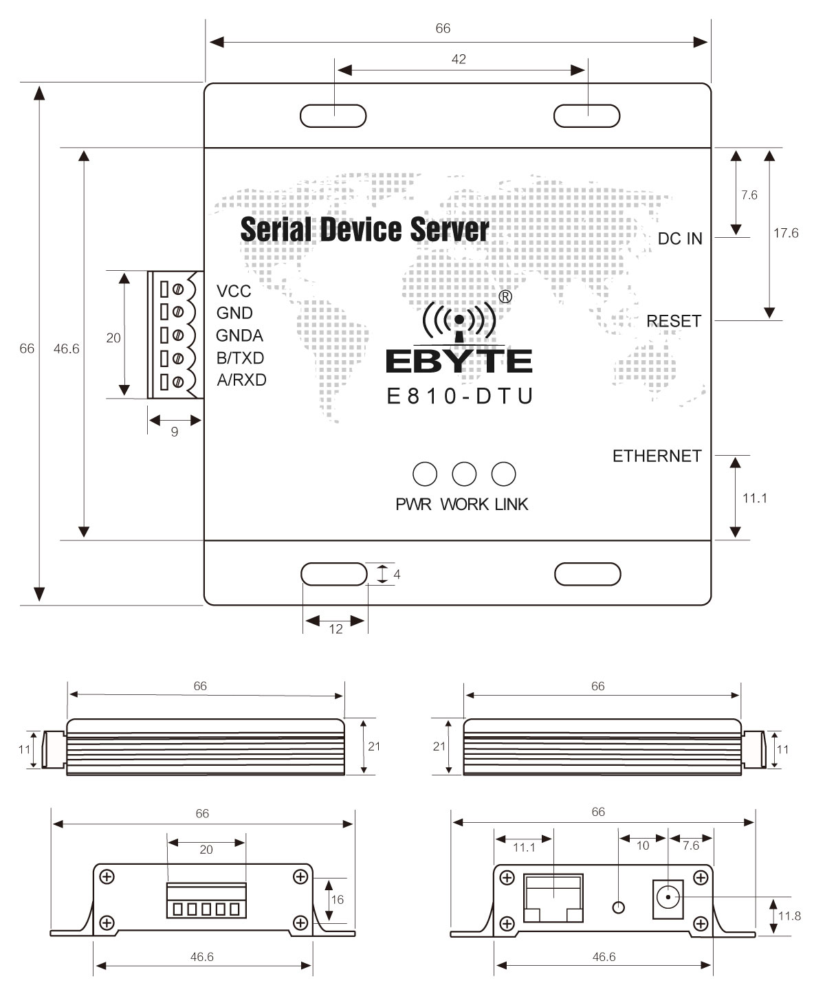 E810-DTU(非RF)_Size