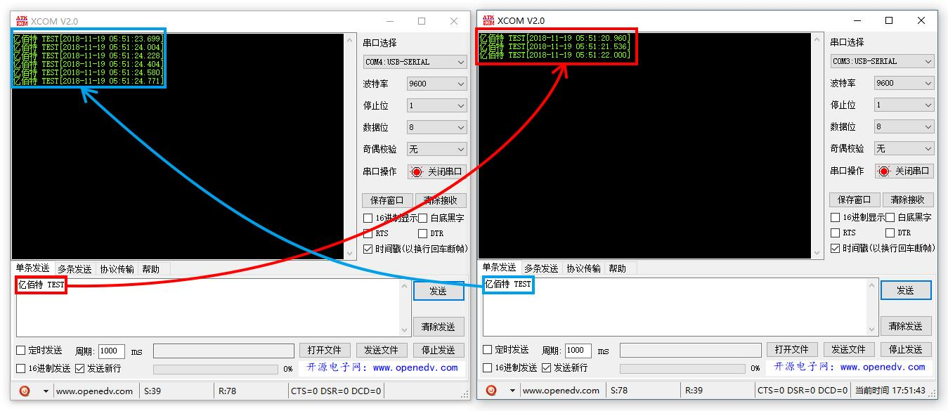 数传电台实现串口透传