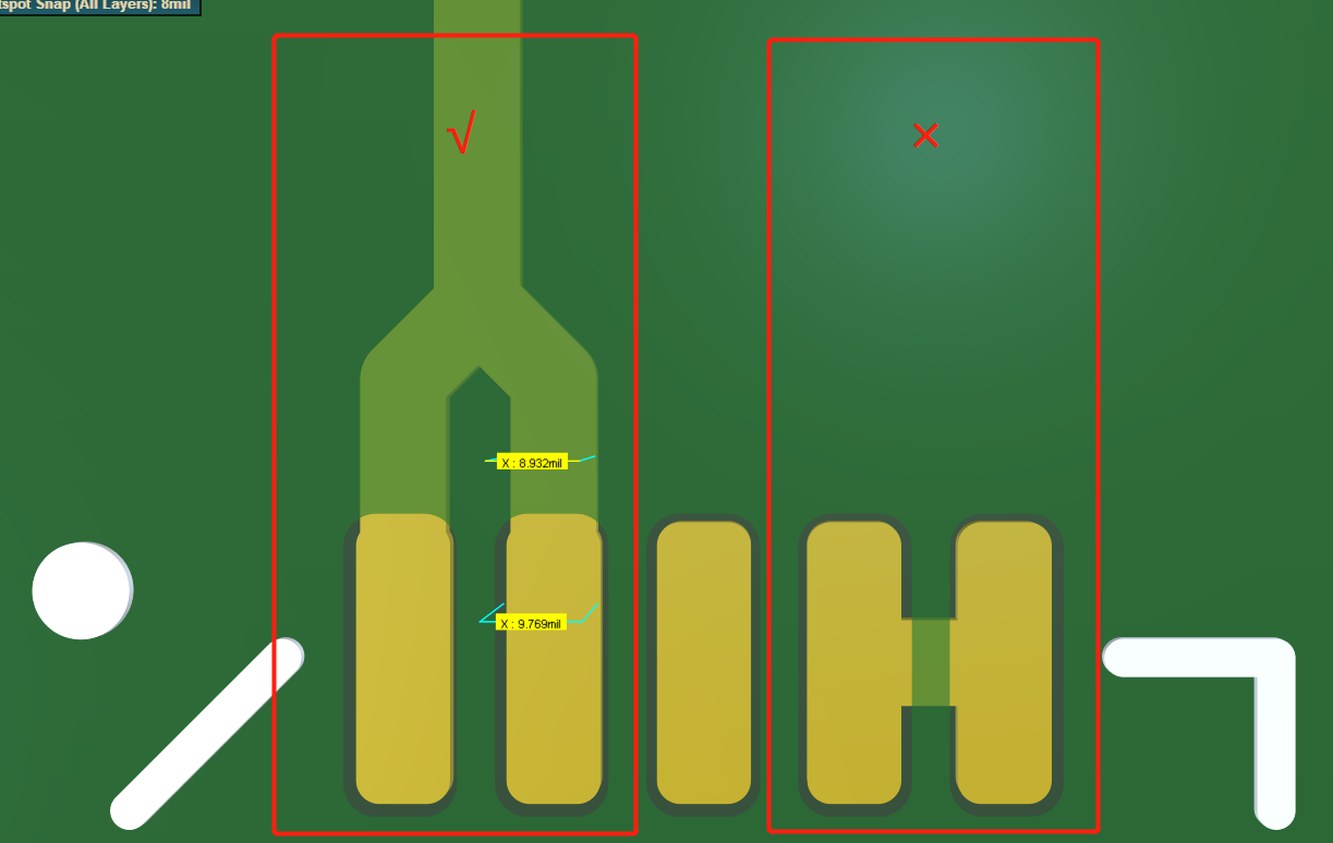 PCB板焊盘连接