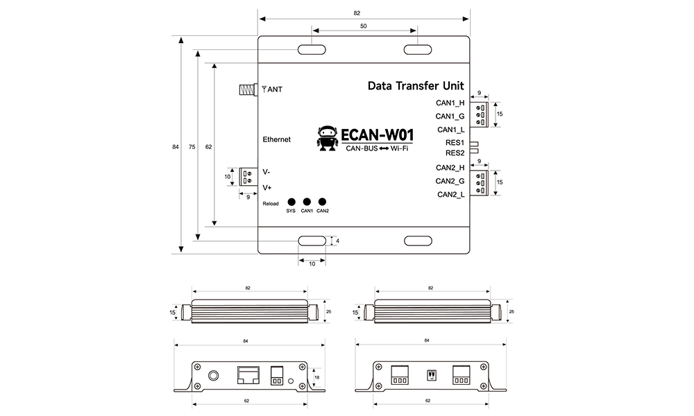 CAN转WiFi协议转换器引脚