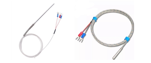 PT100热电阻和K型热电偶实物图