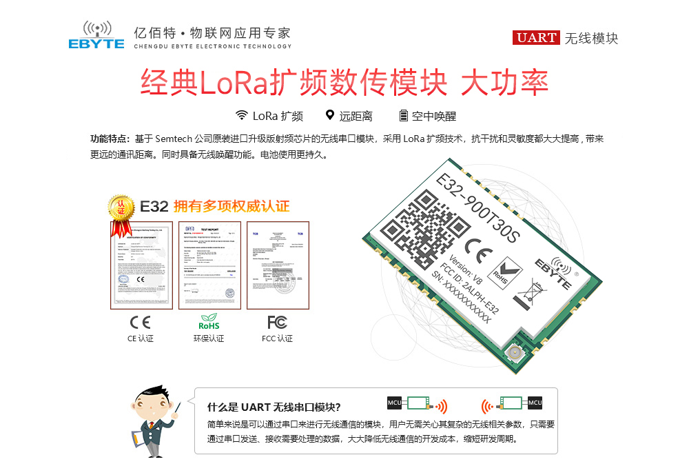 E32-900T30S系列LoRa数传模块